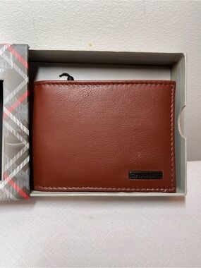 New CHAMPS Men's Leather Card Wallet - Chestnut Brown